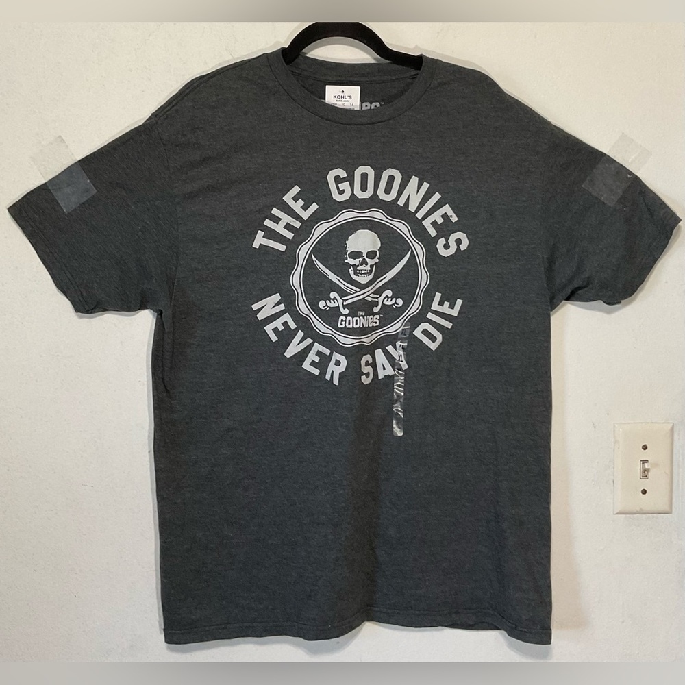 NWOT. Goonies Never Say Die Varsity T-Shirt, XL